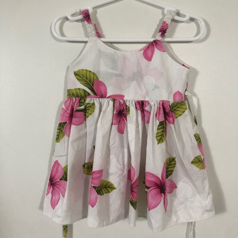 Pacific Legend Floral Pink and Green Hawaiian Sundress. Girl 6 Month